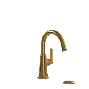 Riobel Momenti™ Single Handle Lavatory Faucet With C-Spout In Brushed Gold