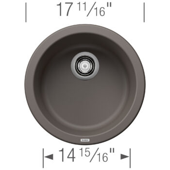 Blanco Rondo SILGRANIT 18" Dual Mount Bar Sink - Volcano Gray - Image 3