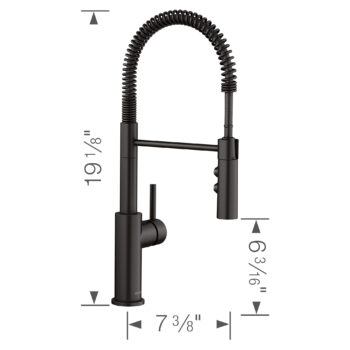 Blanco Catris Semi-Pro Pull-Down Dual-Spray Kitchen Faucet 1.5 GPM - Matte Black - Image 5