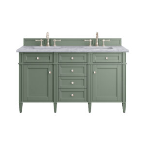 Brittany 60" Double Vanity, Smokey Celadon