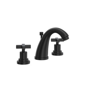 ROHL Lombardia® Widespread Lavatory Faucet With C-Spout In Matte Black