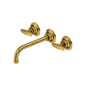 ROHL Graceline® Wall Mount Lavatory Faucet Trim In Unlacquered Brass