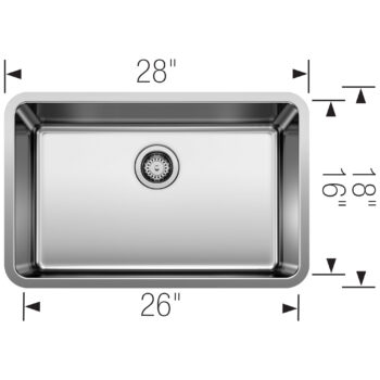 Blanco Formera 28" Single Bowl Undermount Stainless Steel Kitchen Sink - Image 5