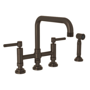 ROHL Campo™ Bridge Kitchen Faucet With Side Spray In Tuscan Brass