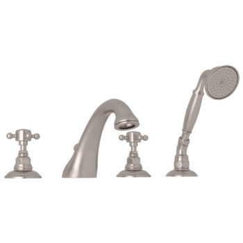 ROHL Acqui® 4-Hole Deck Mount Tub Filler In Satin Nickel