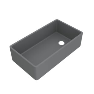 ROHL Allia™ 36″ Fireclay Single Bowl Farmhouse Apron Front Kitchen Sink In Satin Grey