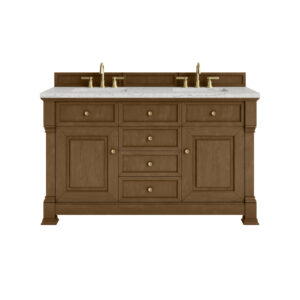 Brookfield 60" Double Vanity, Honey Oak