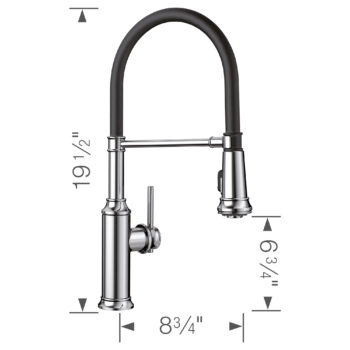 Blanco Empressa Semi-Pro Pull-Down Dual-Spray Kitchen Faucet 1.5 GPM - Chrome - Image 5