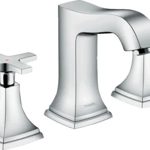 Hansgrohe Metropol Classic Widespread Faucet 110 with Cross Handles and Pop-Up Drain, 1.2 GPM in Chrome