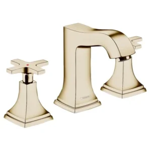 Hansgrohe Metropol Classic Widespread Faucet 110 with Cross Handles and Pop-Up Drain, 1.2 GPM in Polished Nickel