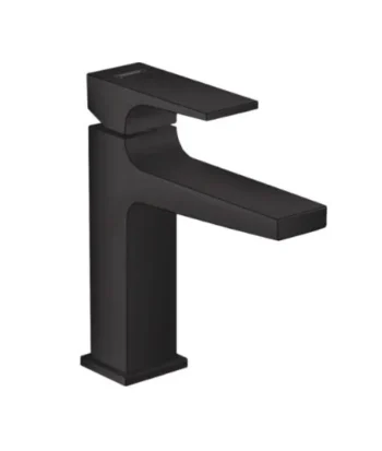 Hansgrohe Metropol Single-Hole Faucet 110 with Lever Handle and Pop-Up Drain, 1.2 GPM in Matte Black