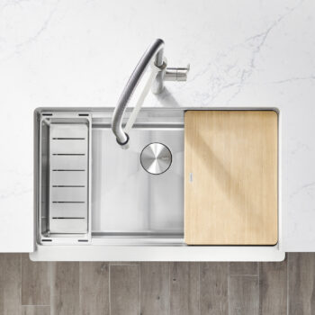 Blanco Quatrus R15 Ergon 33" Single Bowl Apron-Front Stainless Steel Farmhouse Sink - Image 5