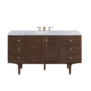 Amberly 60" Single Vanity, Mid-Century Walnut