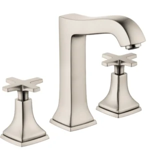 Hansgrohe Metropol Classic Widespread Faucet 160 with Cross Handles and Pop-Up Drain, 1.2 GPM in Chrome