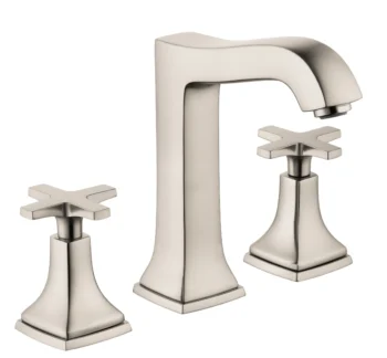 Hansgrohe Metropol Classic Widespread Faucet 160 with Cross Handles and Pop-Up Drain, 1.2 GPM in Chrome