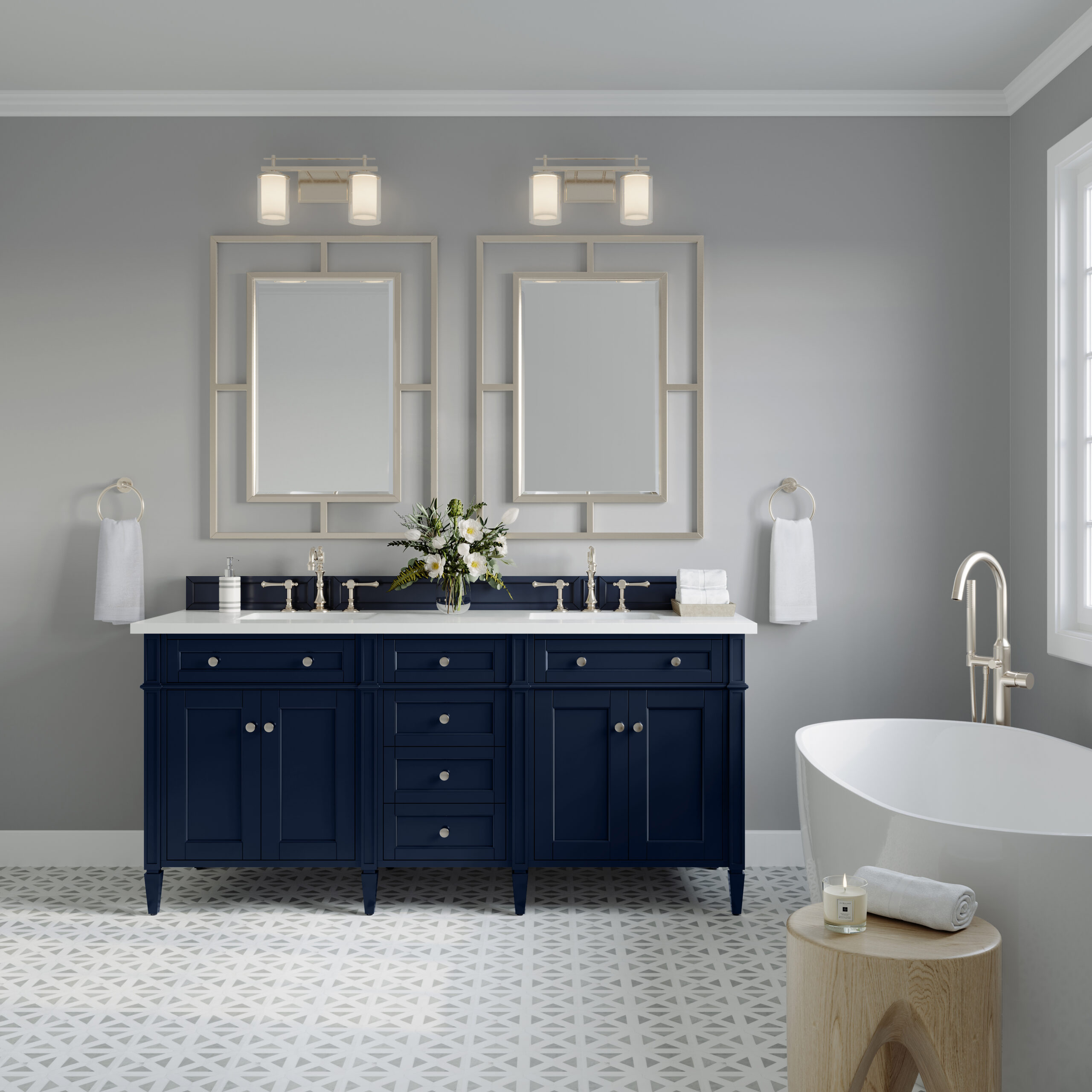 Brittany 72" Double Vanity, Victory Blue