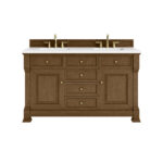 Brookfield 60" Double Vanity, Honey Oak