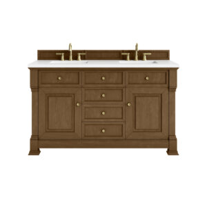 Brookfield 60″ Double Vanity, Honey Oak