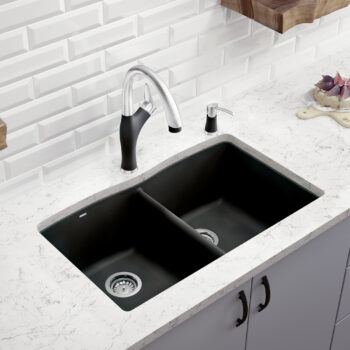 Blanco Diamond SILGRANIT 32" 50/50 Double Bowl Undermount Kitchen Sink - Anthracite - Image 2