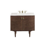 Amberly 36" Single Vanity, Mid-Century Walnut