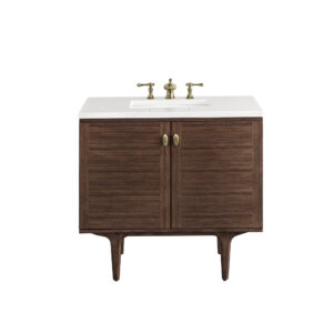 Amberly 36″ Single Vanity, Mid-Century Walnut