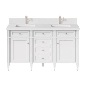 Brittany 60" Double Vanity, Bright White Vanity