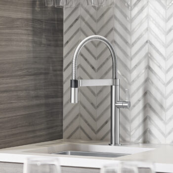 Blanco Blancoculina Mini Semi-Pro Pull-Down Dual-Spray Kitchen Faucet 2.2 GPM - Classic Steel - Image 4