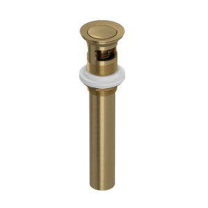 ROHL Lavatory Push Drain With Overflow In Antique Gold