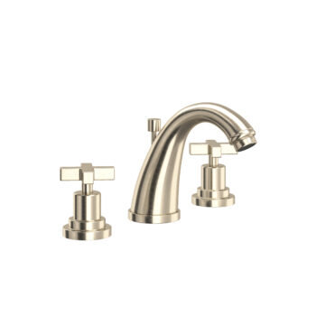 ROHL Lombardia® Widespread Lavatory Faucet With C-Spout In Satin Nickel