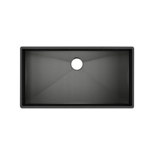 ROHL Forze™ 33″ Single Bowl Stainless Steel Kitchen Sink In Black Stainless Steel