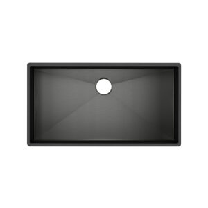 ROHL Forze™ 33″ Single Bowl Stainless Steel Kitchen Sink In Black Stainless Steel