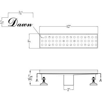 Dawn® Thames River Series - Linear Shower Drain 12"L In Polished satin - Image 2