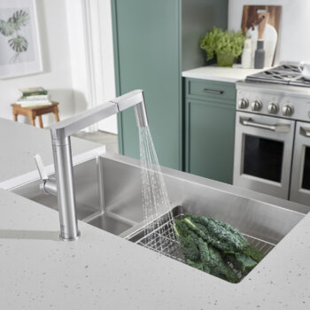 Blanco Quatrus R15 33" 60/40 Double Bowl Apron-Front Stainless Steel Farmhouse Sink with Low Divide - Image 5