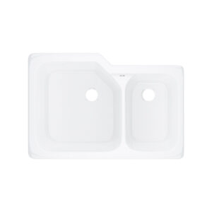 Rohl Allia™ 33” Fireclay 2 Bowl Undermount Kitchen Sink