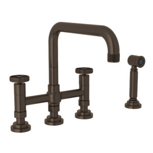 ROHL Campo™ Bridge Kitchen Faucet With Side Spray In Tuscan Brass
