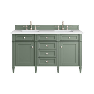 Brittany 60″ Double Vanity, Smokey Celadon