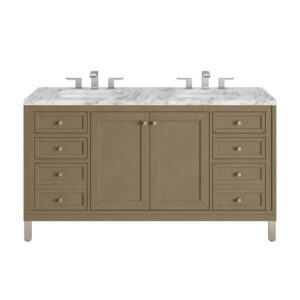 Chicago 60" Double Vanity, Walnut Whisper
