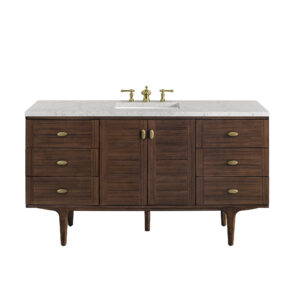 Amberly 60" Single Vanity, Mid-Century Walnut