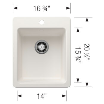 Blanco Liven SILGRANIT 17" Dual Mount Bar Sink - White - Image 3