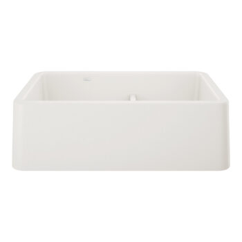 Blanco Ikon SILGRANIT 33" Double Bowl Apron-Front Farmhouse Sink with Low Divide - White