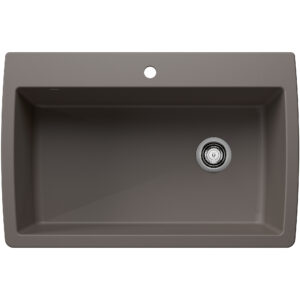 Blanco Diamond SILGRANIT 33.5″ Super Single Dual Mount Kitchen Sink – Volcano Gray