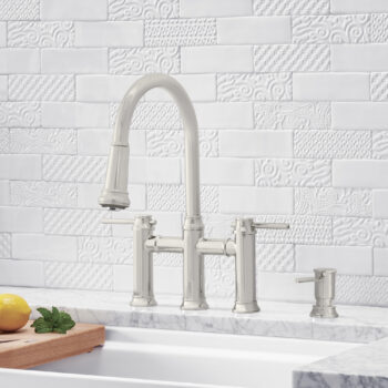 Blanco Empressa Pull-Down Dual-Spray Bridge Faucet 1.5 GPM - Polished Nickel - Image 2