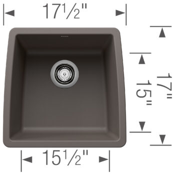 Blanco Performa SILGRANIT 17" Undermount Bar Sink - Volcano Gray - Image 3