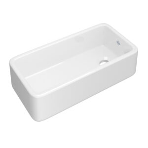 Shaws Lancaster™ 36″ Single Bowl Farmhouse Apron Front Fireclay Kitchen Sink In White (WH)
