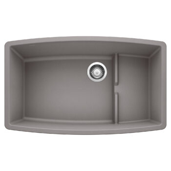 Blanco Performa Cascade SILGRANIT 32" Single Bowl Undermount Kitchen Sink with Colander - Metallic Gray