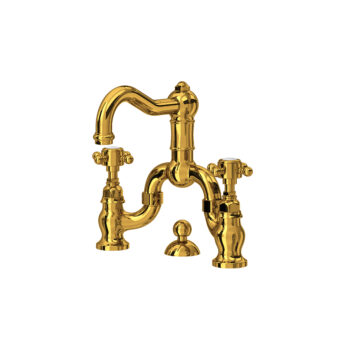 ROHL Acqui® Bridge Lavatory Faucet In Unlacquered Brass