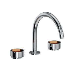 ROHL Eclissi™ Widespread Lavatory Faucet With C-Spout In Polished Chrome/Satin Gold