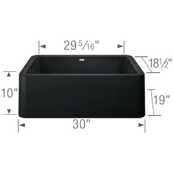 Blanco Ikon SILGRANIT 30" Single Bowl Apron-Front Farmhouse Sink - Coal Black - Image 6