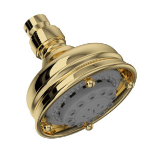 ROHL 4″ 3-Function Showerhead In Unlacquered Brass