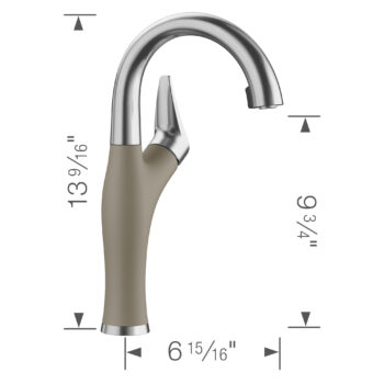 Blanco Artona Pull-Down Dual-Spray Bar Faucet 1.5 GPM - PVD Steel/Truffle - Image 4